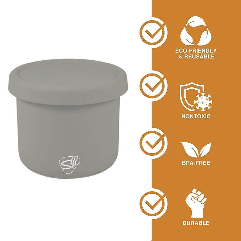 Silipint Silicone 10oz Lidded Bowls 2 Pack Moonstone Unbreakable