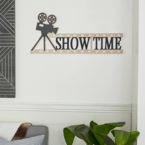 Black Wood Industrial Wall Decor 12 x 28 x 5