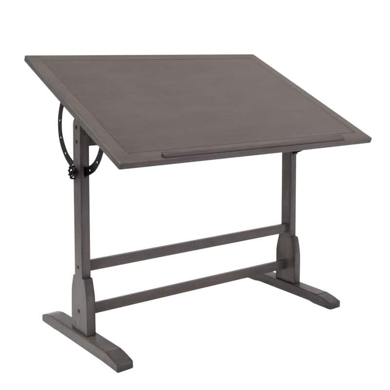 Studio Designs 42-inch Wood Drafting Table with Angle Adjustable Top for Drawing