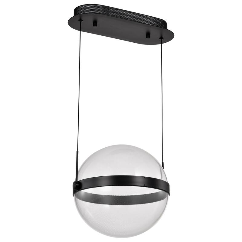 Arvada 12 Inch LED Pendant Matte Black Silk Screened Acrylic Lens - Matte Black