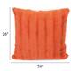 Cheer Collection Solid Color Faux Fur Throw Pillows (Set of 2) - 26 x 26 - Rust