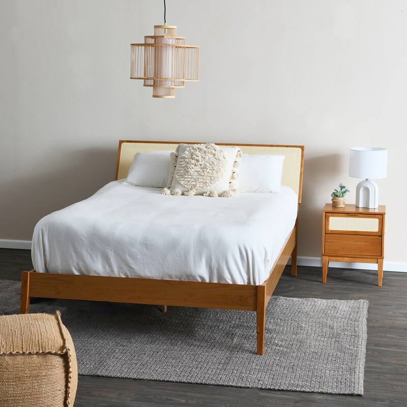Crawford Wood 2-Drawer Bed Side Table