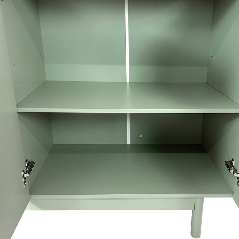 4-Door Intaglio Storage Cabinet with Pine Legs