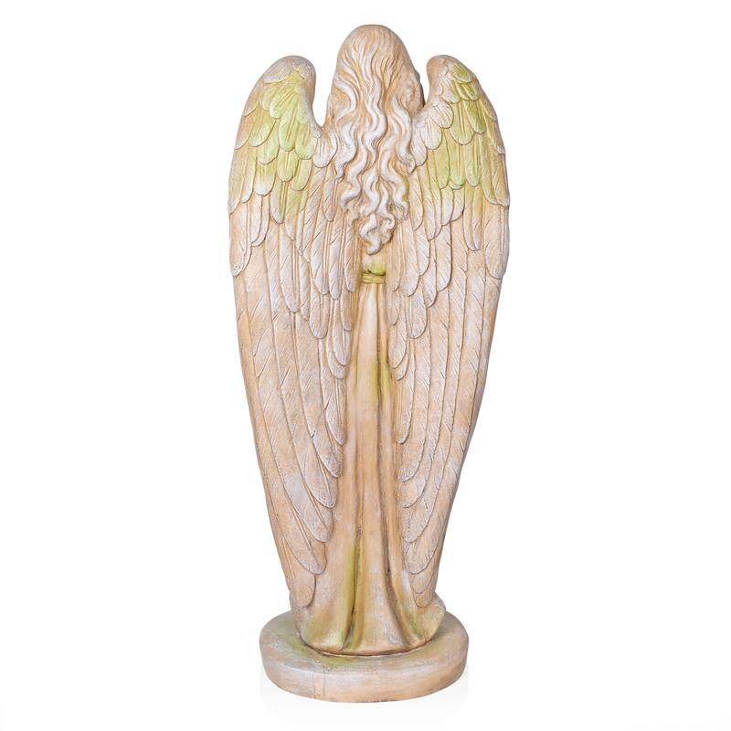 Old World Praying Angel Statue with Mossy Finish