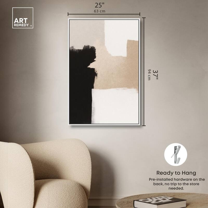 Beige and Black I Canvas by Art Remedy