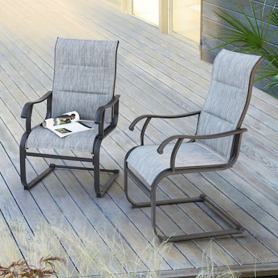 Outdoor Patio Dining Chairs, Breathable Textilene, Iron Frame