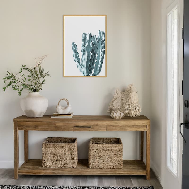 Boho Cactus No 2 by THE MIUUS STUDIO Framed Canvas Wall Art Print - Sylvie Bright Gold