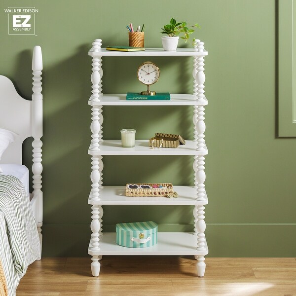 アクタス　EHON STEP SHELF：エホン ステップシェルフ Walker Edison Easy Assembly Solid Wood Short Bookshelf with Wood