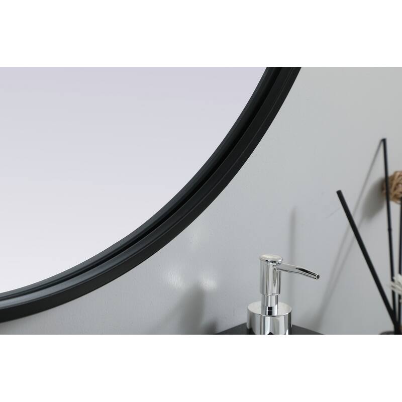 Indigo Home Metal Frame Oval Mirror 24x36 Inch
