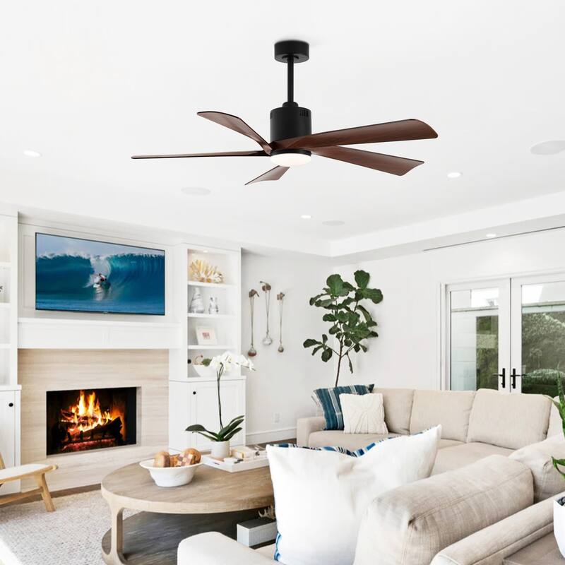 GetLedel 52" Modern 5-Blade LED Ceiling Fan with Light and Remote - 52-in