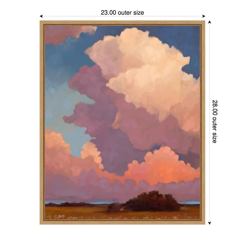 Landscape Light in the Clouds by Mary Sparrow Framed Canvas Wall Art Print - 23 x 28 in