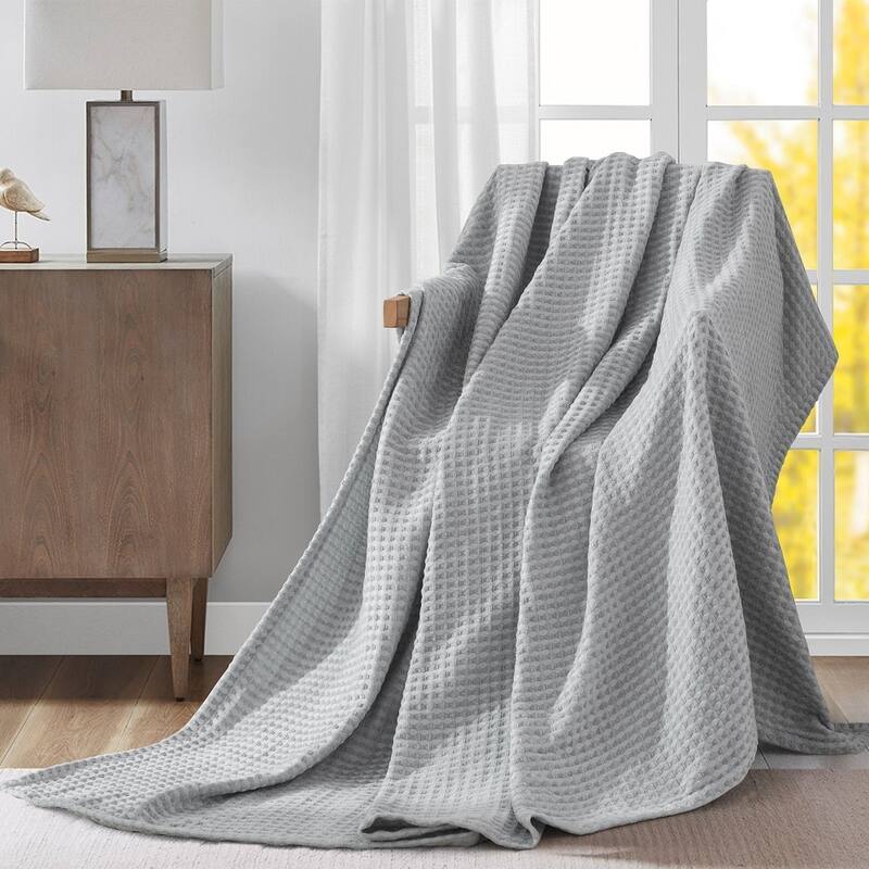 Fluffy Waffle Weave Chenille Throw Blanket