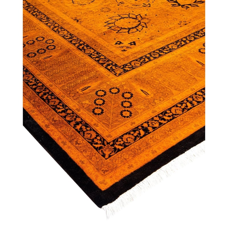 Fine Vibrance, One-of-a-Kind Hand-Knotted Area Rug - Orange, 8' 2" x 10' 3" - 8' 2" x 10' 3"