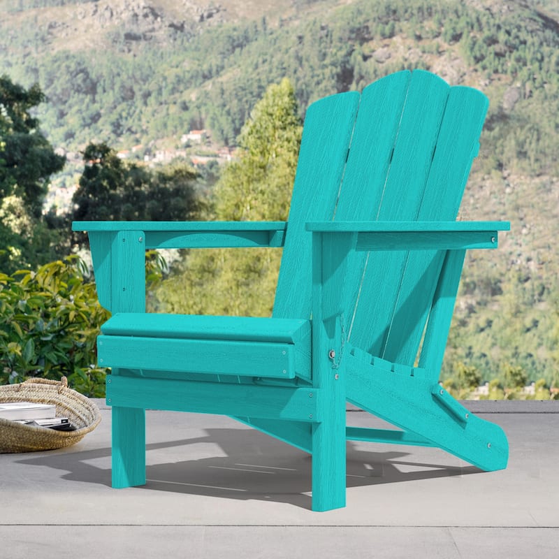 Outdoor HDPE Folding Classic Adirondack Chair All-Weather