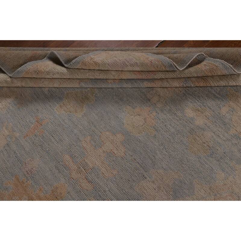 Blue Oushak Turkish Area Rug Handmade Vegetable Dye Wool Carpet - 7'10"x 10'0"