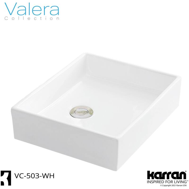 Karran USA VC-503 Valera 15-1/2" Rectangular Vitreous China Vessel