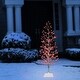 preview thumbnail 17 of 26, Alpine Corporation 60"H Indoor/Outdoor Artificial Christmas Tree with Green LED Lights, Silver