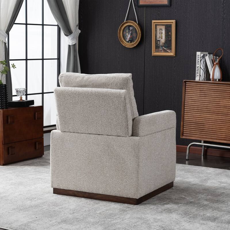 Modern Boucle Fabric Upholstered Accent Arm Chair for Living Room
