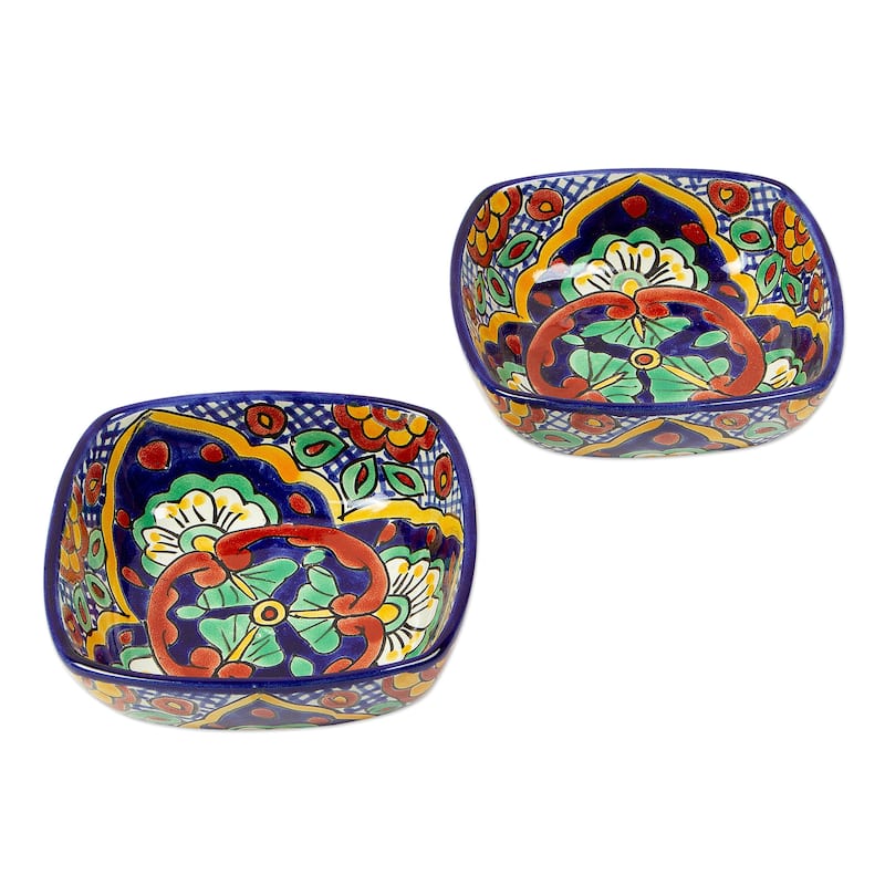 Novica Handmade Hidalgo Fiesta Ceramic Bowls (Pair)