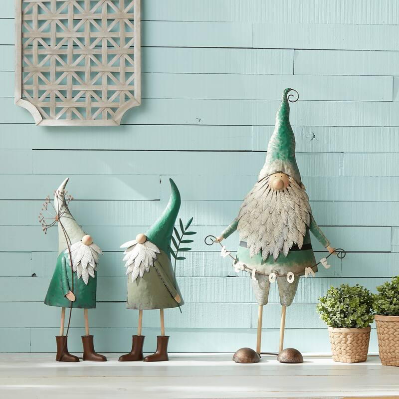 Set of 2 Gnome Garden Outdoor Statues 27.5"