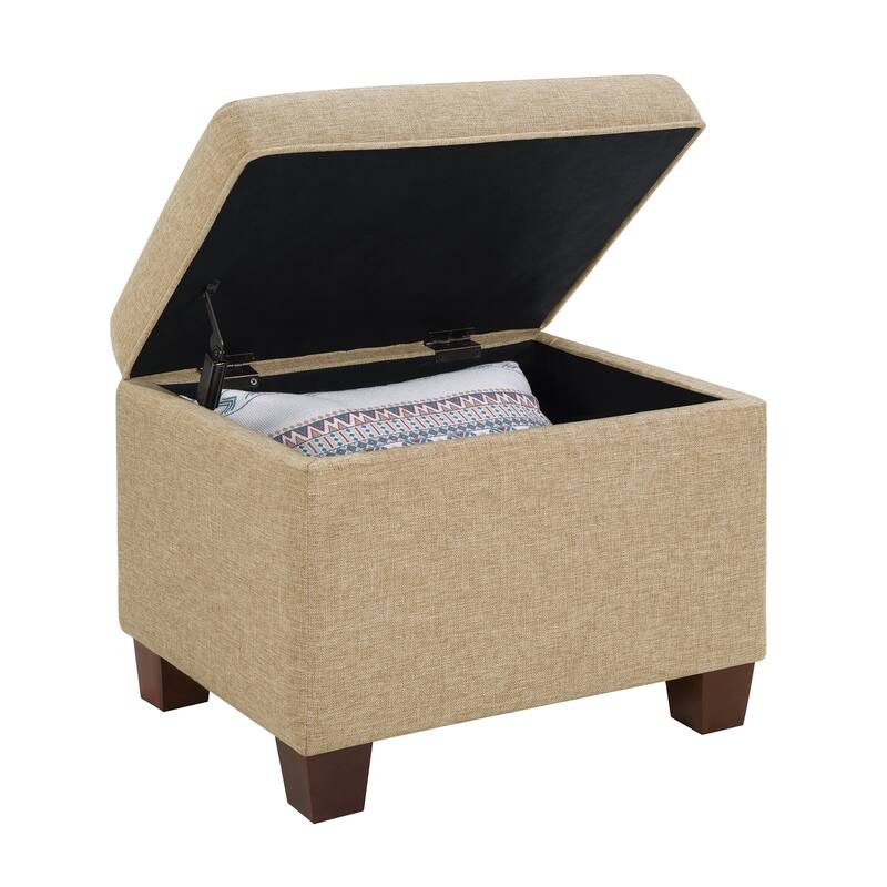 Upholstered Storage Ottoman with Spacious Interior and Padded Seat for Multipurpose Seating and Room Décor