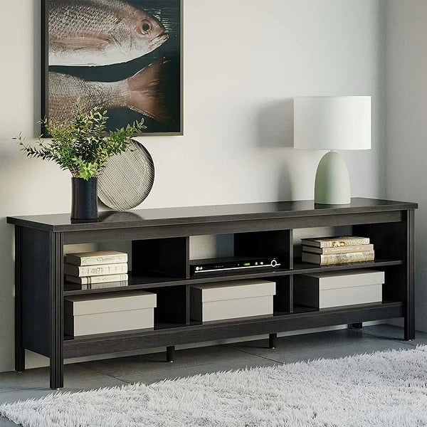 TV Stands for 75 inch TV, Entertainment Center TV Console for Living Room  and Bedroom, 70 inch, Black