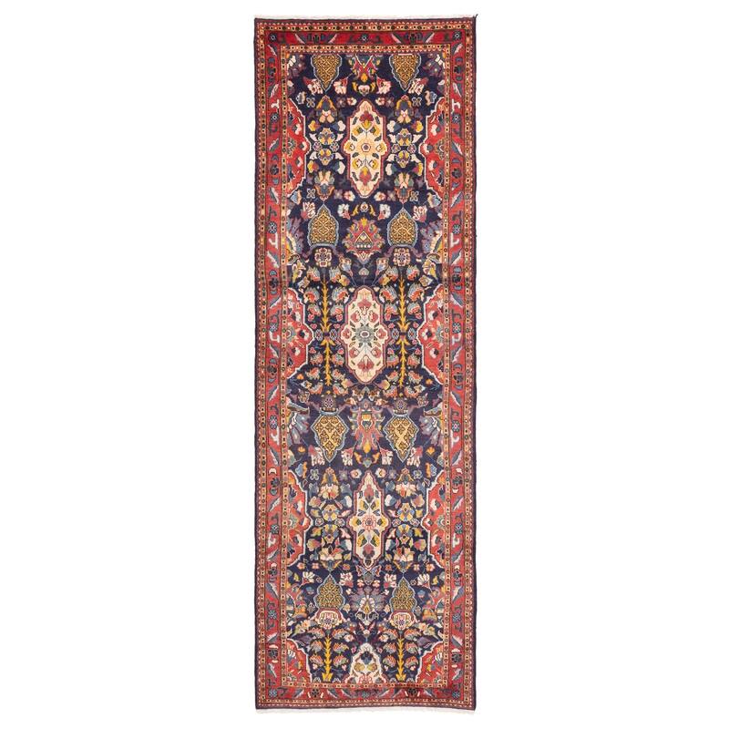 ECARPETGALLERY Hand-knotted Andelz Dark Navy Wool Rug - 3'3 x 10'6