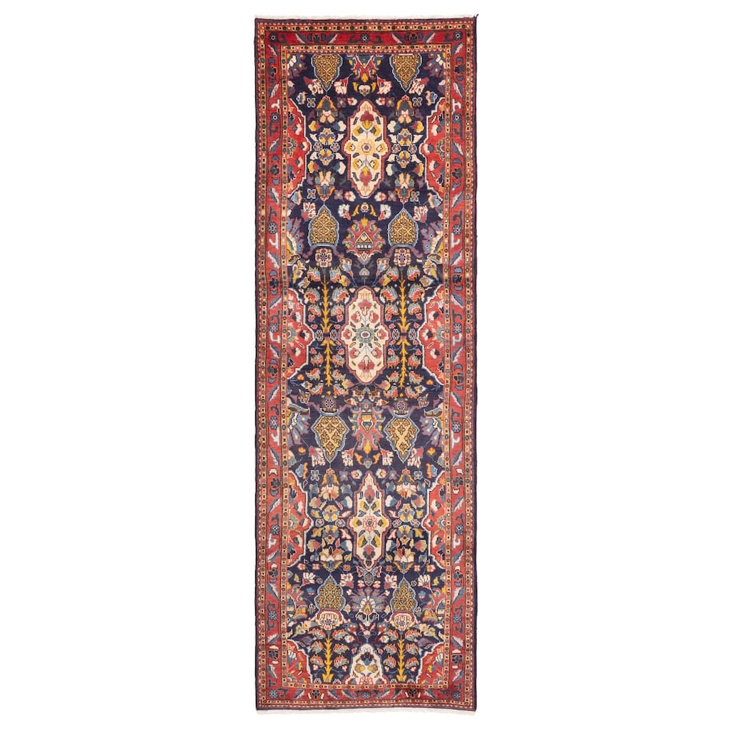 ECARPETGALLERY Hand-knotted Andelz Dark Navy Wool Rug - 3'3 x 10'6