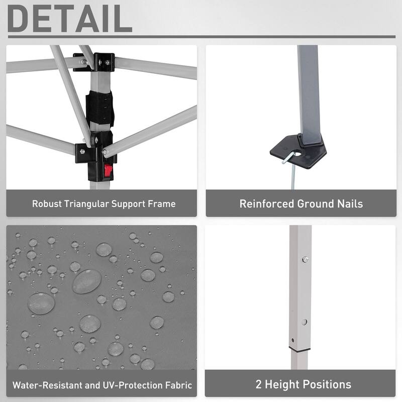 Ainfox 10 x 10ft Pop Up Canopy Tent Instant Shelter UV-protected Inclined Leg