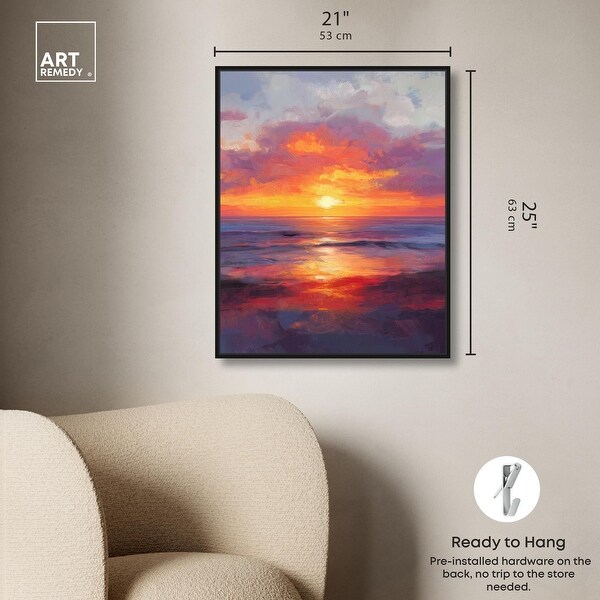 Seascape I Canvas Sunset Paintings by Art Remedy - Bed Bath