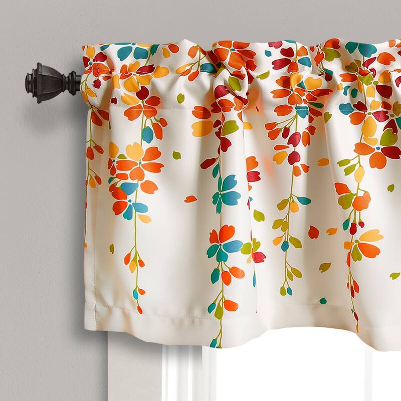 Lush Decor Weeping Flower Room Darkening Window Curtain Valance - 52x18