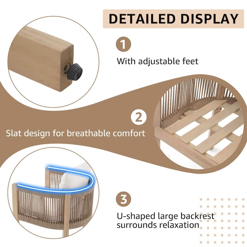 9 - Piece Wooden Outdoor Dining Set with Cushions