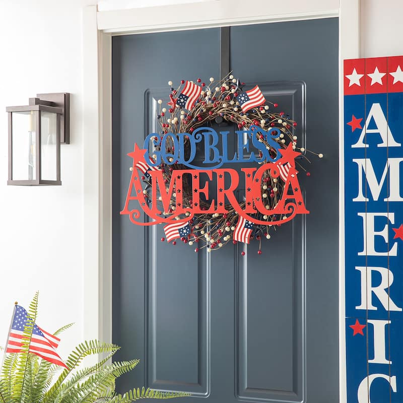 Glitzhome Metal Happy Valentine's Day or Americana Wall Decor