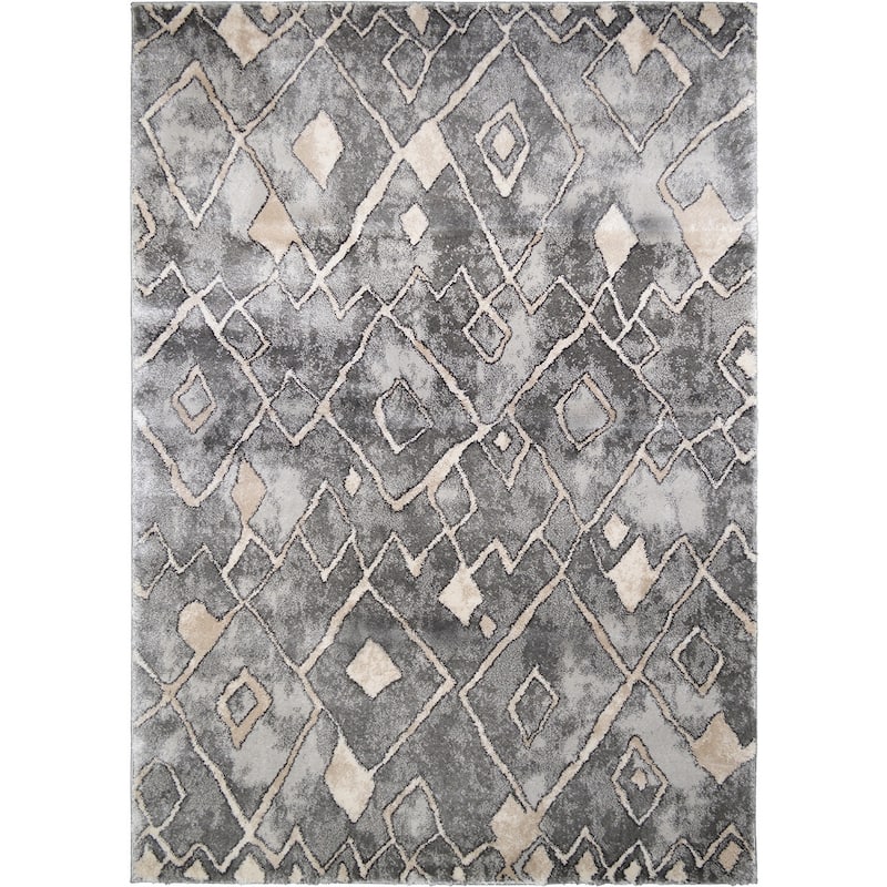 Pacific Sputnik Contemporary Area Rug - 5'3"x7'3" - Gray