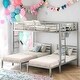 preview thumbnail 1 of 10, Full over Twin & Twin Size Bunk Bed with Built-in Shelf Sliver