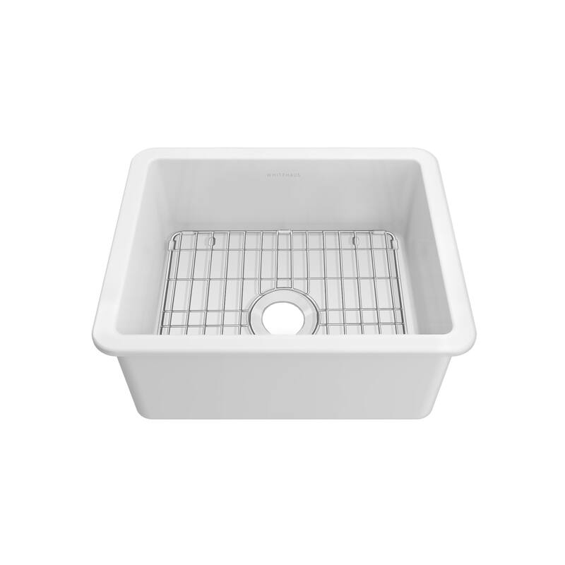 Whitehaus WHUF2418 Fireclay 24" Undermount Single Basin Fireclay - White