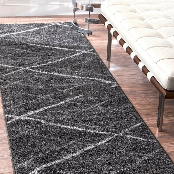 slide 2 of 10, Nuloom Skylar Modern Abstract Area Rug 2' x 6' - Charcoal