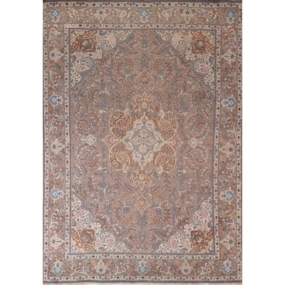 Oriental Tabriz Persian Vintage Area Rug Hand-Knotted Wool Carpet - 8'7"x 11'5"
