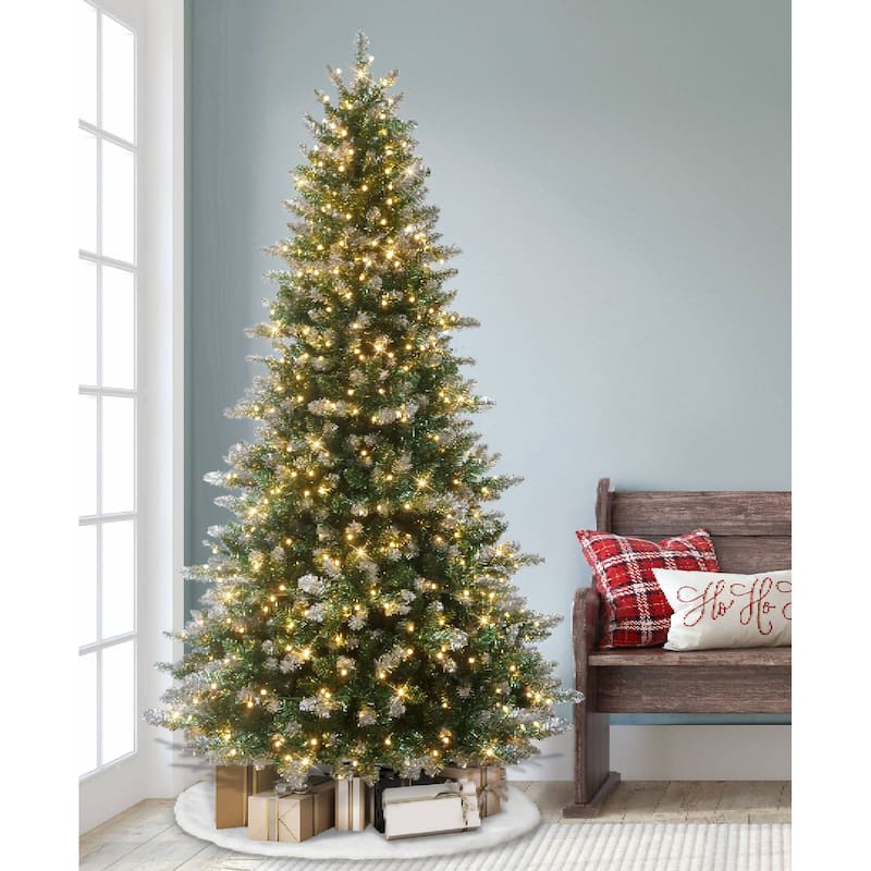 7.5ft Pre-lit Glistening Acadia Spruce,1709 Branch Tips, 500 Warm White LED Lights