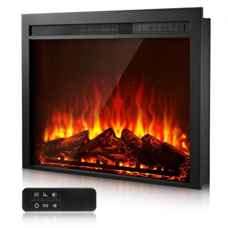 Wall Mounted Electric Fireplace Insert with 5000 BTU Heat and Adjustable Flames Timer - 35-Inch