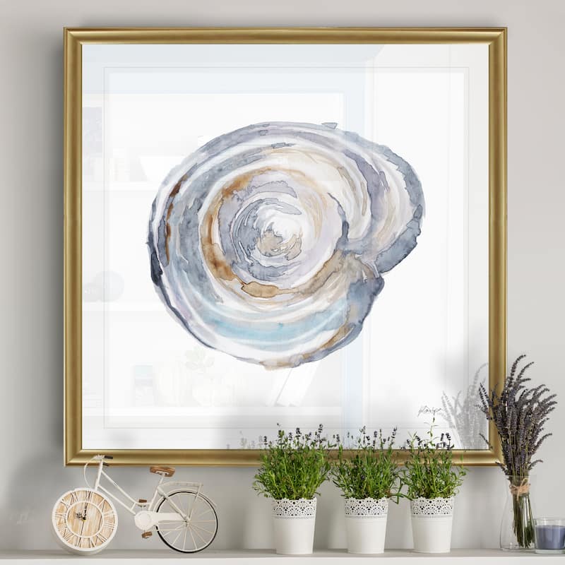 Watercolor Tree Ring III -Black Framed Print