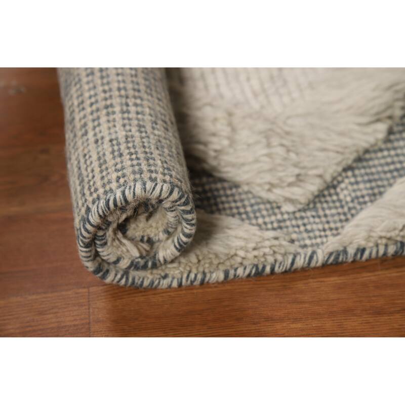 Geometric Moroccan Oriental Foyer Rug Handmade Wool Carpet - 2'0"x 3'0"