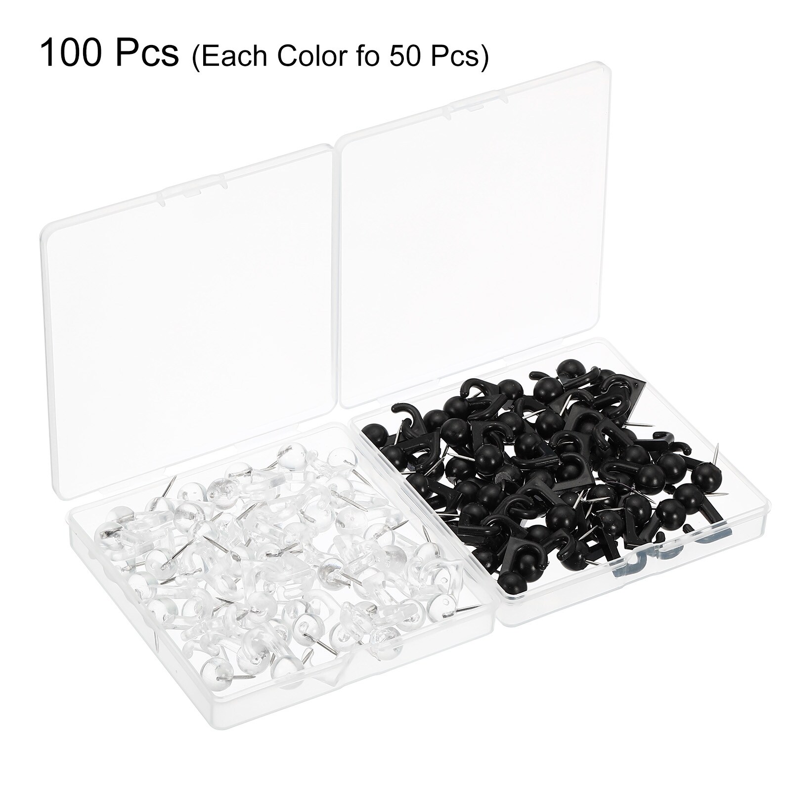 50 PCS Clear Push Pins, Office Supplies Clear Thumb Tacks for Wall