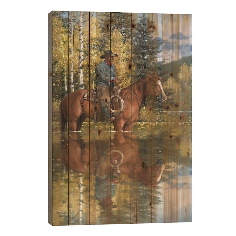 A Good Place to Stop and Reflect Print On Wood by Jack Sorenson - Multi-Color - 26x18x1.5