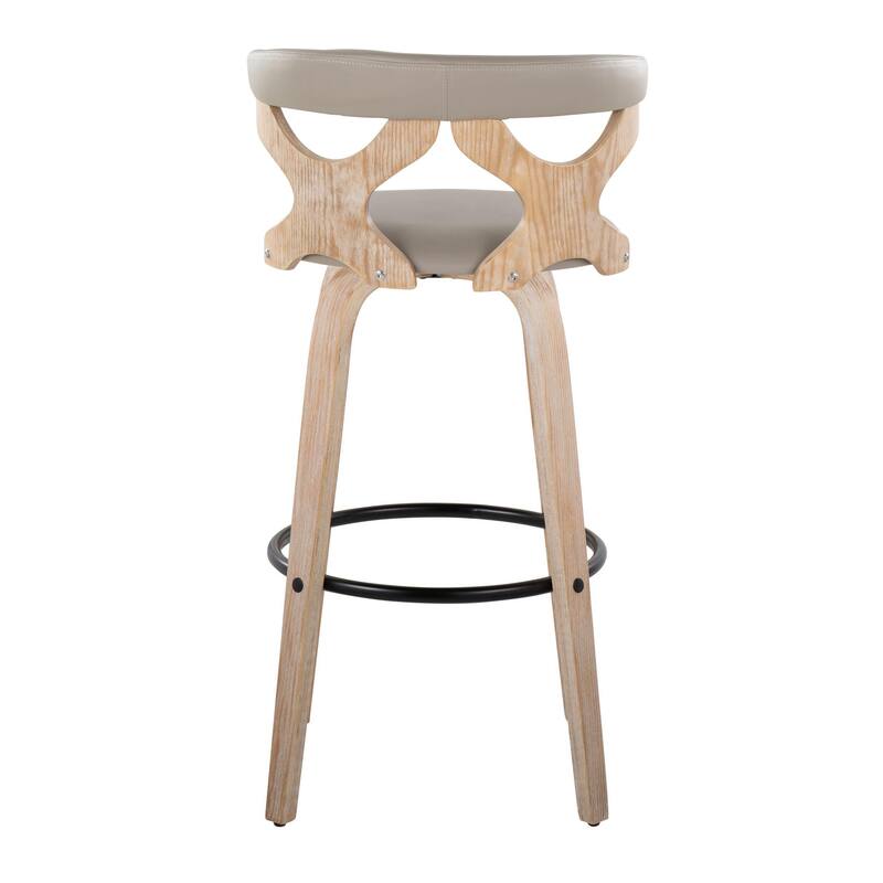 Carson Carrington Viby 30" Fixed-Height Bar Stool with Bent Wood Legs & Round Footrest (Set of 2)