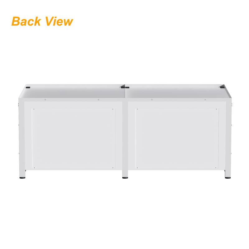 Versatile White Washer Cabinet & Bathroom Cabinet：Spacious Countertop and Storage