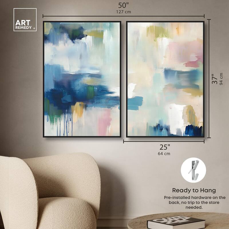 Pale Periwinkle I Canvas Set of 2 by Art Remedy