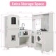 preview thumbnail 4 of 3, Wooden Corner Play Kitchen Set,Pretend Cooking Toys for Kids