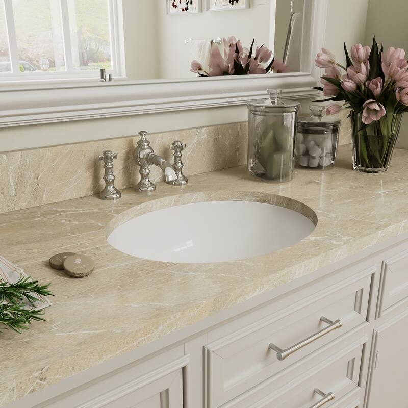 DeerValley Symmetry 18" Oval Vitreous China Undermount Bathroom Sink