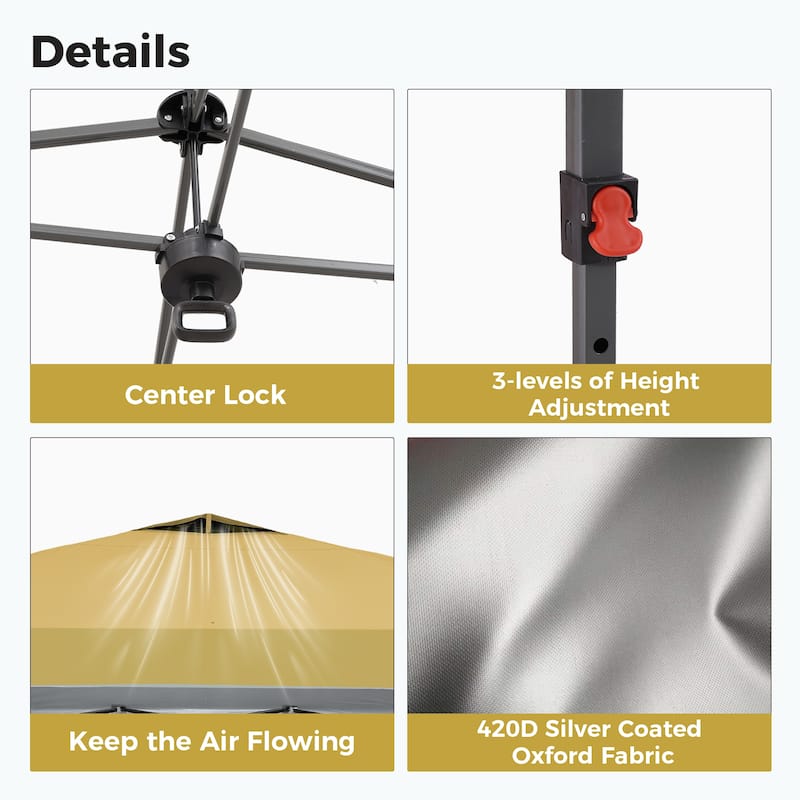 Ainfox 12x12FT Pop Up Canopy Tent with One Push Setup, Gazebo with 4 PVC Transparent Sidewalls